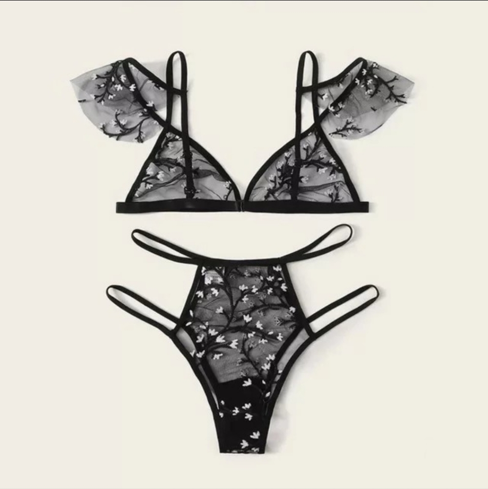 COPY - 2pcs embroidery lingerie set